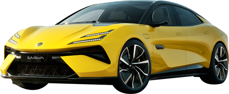 Afbeelding van GDV90V, gele Lotus Emeya hatchback