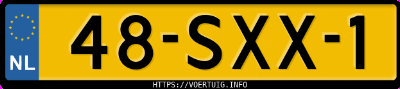 Kenteken afbeelding van 48SXX1, bruine Mazda 3 1.6 Fl