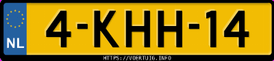 Kenteken afbeelding van 4KHH14, blauwe Mazda 6 6 2.0 Sw