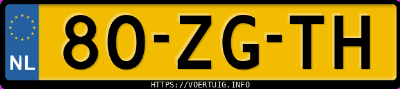 Kenteken afbeelding van 80ZGTH, zwarte Mazda 6 1.8