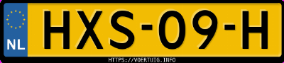 Kenteken afbeelding van HXS09H, blauwe Mazda 6E