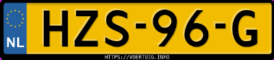 Kenteken afbeelding van HZS96G, rode Mazda 6E 68.8 Kwh