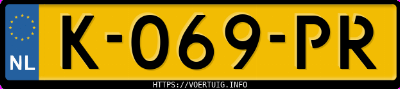 Kenteken afbeelding van K069PR, grijze Mazda CX-5 G 165