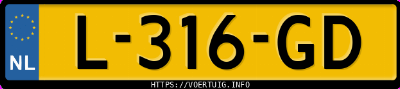 Kenteken afbeelding van L316GD, blauwe Mazda 2 2 Skyactiv-G 90
