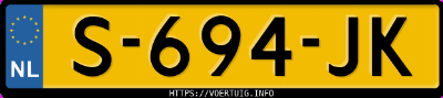 Kenteken afbeelding van S694JK, bruine Mazda CX-60 G Phev 327