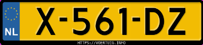Kenteken afbeelding van X561DZ, rode Mazda Rx-8
