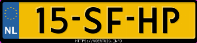 Kenteken afbeelding van 15SFHP, grijze Mercedes-Benz B 200 Turbo