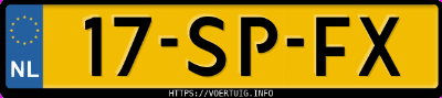 Kenteken afbeelding van 17SPFX,  Mercedes-Benz B 170