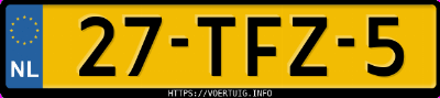 Kenteken afbeelding van 27TFZ5, zwarte Mercedes-Benz C 180