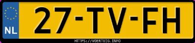 Kenteken afbeelding van 27TVFH, grijze Mercedes-Benz Slk 200 Kompressor