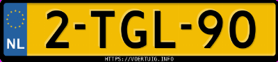 Kenteken afbeelding van 2TGL90, zwarte Mercedes-Benz B 180