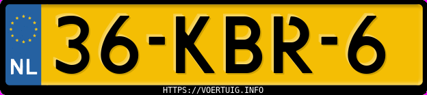 Kenteken afbeelding van 36KBR6, zwarte Mercedes-Benz B 180