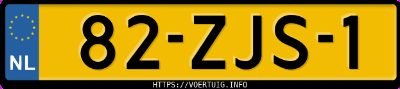 Kenteken afbeelding van 82ZJS1, gele Mercedes-Benz Sprinter
