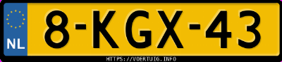 Kenteken afbeelding van 8KGX43, zwarte Mercedes-Benz E 200 Ec