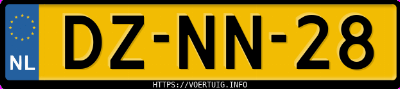 Kenteken afbeelding van DZNN28, rode Mercedes-Benz 307 D Kampeerauto