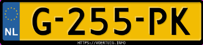 Kenteken afbeelding van G255PK, zwarte Mercedes-Benz B 220