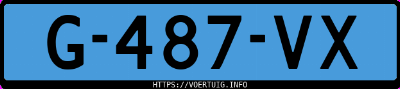 Kenteken afbeelding van G487VX, blauwe Mercedes-Benz Sprinter
