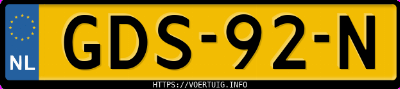 Kenteken afbeelding van GDS92N, zwarte Mercedes-Benz A 180