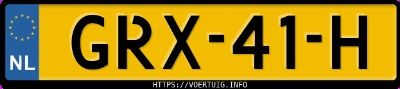 Kenteken afbeelding van GRX41H, witte Mercedes-Benz A 220 4matic