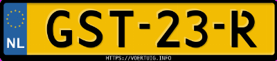 Kenteken afbeelding van GST23R, grijze Mercedes-Benz E 350 Cgi