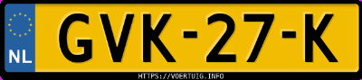 Kenteken afbeelding van GVK27K, grijze Mercedes-Benz Cls 500 4matic Cls500 Ec