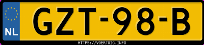 Kenteken afbeelding van GZT98B, grijze Mercedes-Benz Gla 180