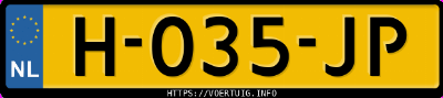 Kenteken afbeelding van H035JP, grijze Mercedes-Benz A 250