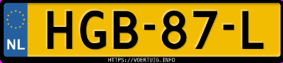 Kenteken afbeelding van HGB87L, witte Mercedes-Benz Gla 250 E