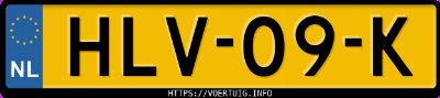 Kenteken afbeelding van HLV09K, gele Mercedes-Benz 230
