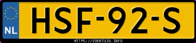 Kenteken afbeelding van HSF92S, grijze Mercedes-Benz Amg A 45 S