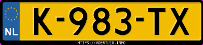 Kenteken afbeelding van K983TX, grijze Mercedes-Benz Cla 200