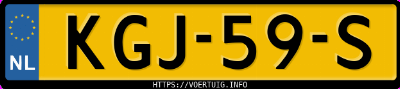 Kenteken afbeelding van KGJ59S, grijze Mercedes-Benz Cla 250 E