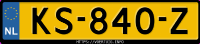 Kenteken afbeelding van KS840Z, zwarte Mercedes-Benz C 300 H