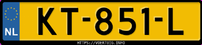 Kenteken afbeelding van KT851L, zwarte Mercedes-Benz E 200 Bluetec