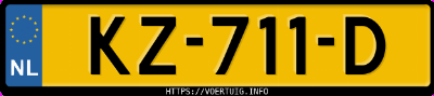 Kenteken afbeelding van KZ711D, zwarte Mercedes-Benz C 180 Cgi Ec