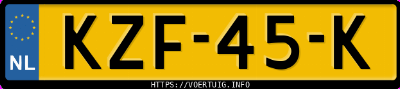 Kenteken afbeelding van KZF45K, witte Mercedes-Benz C 400 4matic Electric
