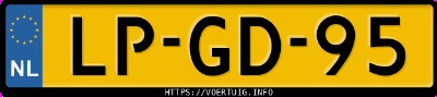 Kenteken afbeelding van LPGD95, blauwe Mercedes-Benz E 200 Kombi