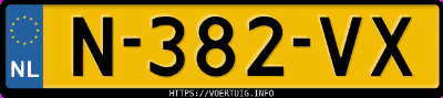 Kenteken afbeelding van N382VX, grijze Mercedes-Benz Cla 200