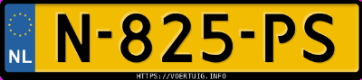 Kenteken afbeelding van N825PS, grijze Mercedes-Benz Eqa 250