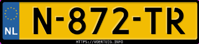 Kenteken afbeelding van N872TR, grijze Mercedes-Benz Cla 180