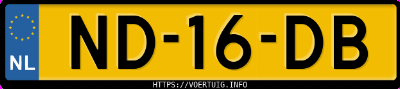 Kenteken afbeelding van ND16DB, beige Mercedes-Benz 308 Kampeerauto