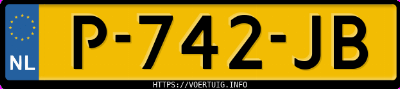 Kenteken afbeelding van P742JB, witte Mercedes-Benz Mercedes Sprinter