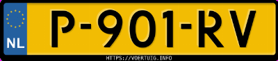 Kenteken afbeelding van P901RV, witte Mercedes-Benz Sprinter