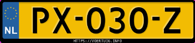 Kenteken afbeelding van PX030Z, rode Mercedes-Benz Vito Tourer