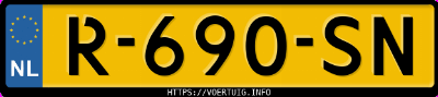 Kenteken afbeelding van R690SN, blauwe Mercedes-Benz A 180