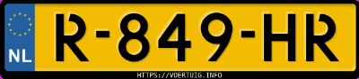 Kenteken afbeelding van R849HR, zwarte Mercedes-Benz G 55 Amg Kompressor
