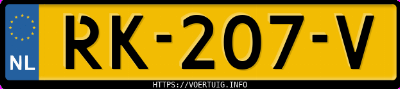 Kenteken afbeelding van RK207V, witte Mercedes-Benz Viano