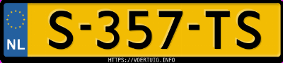 Kenteken afbeelding van S357TS, gele Mercedes-Benz Sprinter