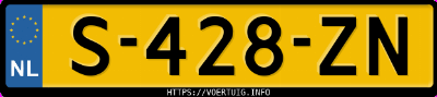 Kenteken afbeelding van S428ZN, blauwe Mercedes-Benz C 300 E