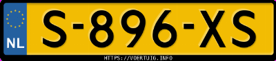 Kenteken afbeelding van S896XS, rode Mercedes-Benz Vito Tourer